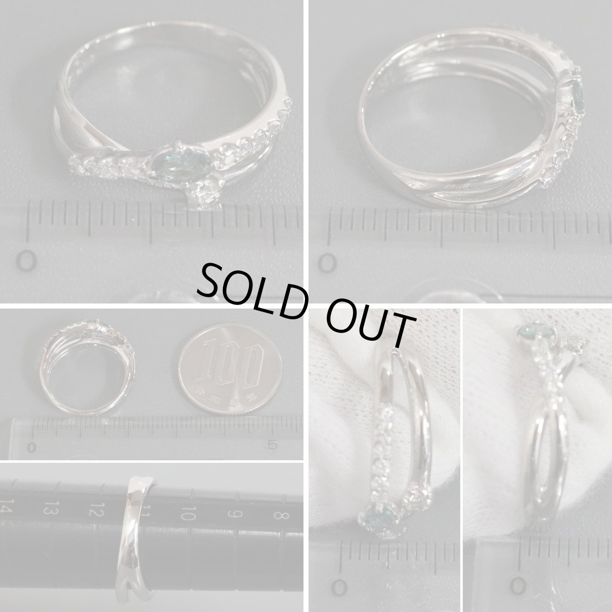 画像8: Pt900アレキサンドライトダイヤモンドリング D0.28 A0.22 5.0g #11 ソーティング (8)