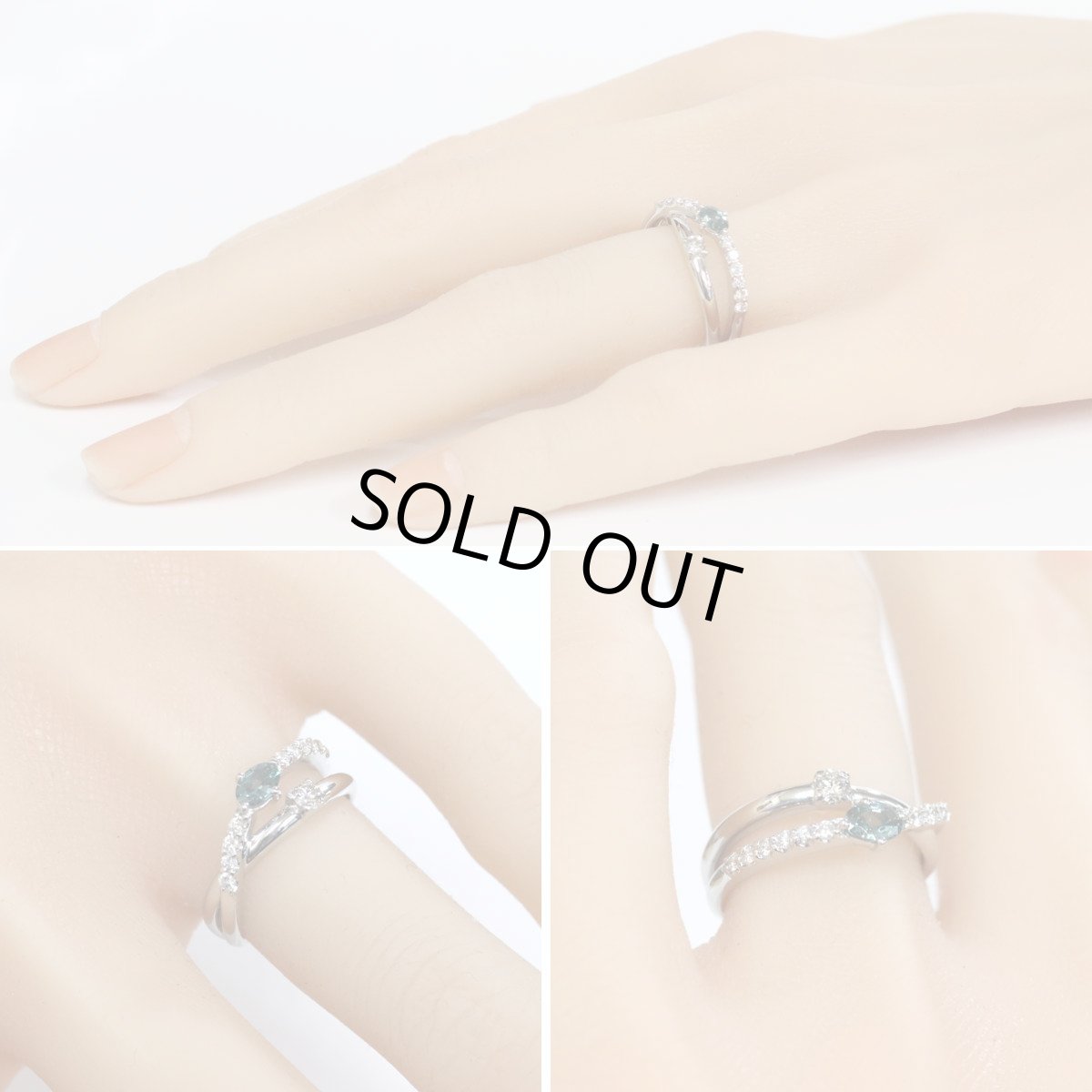 画像9: Pt900アレキサンドライトダイヤモンドリング D0.28 A0.22 5.0g #11 ソーティング (9)