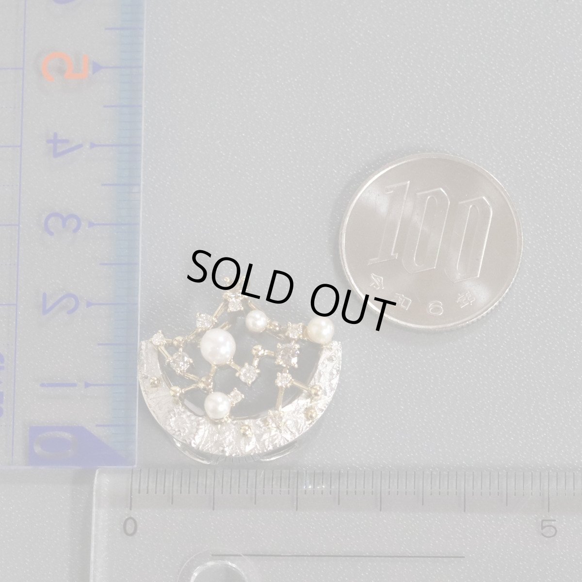 画像8: 福原佐智 K18/Pt900ダイヤモンドパールペンダントトップ D0.46 6.6g (8)