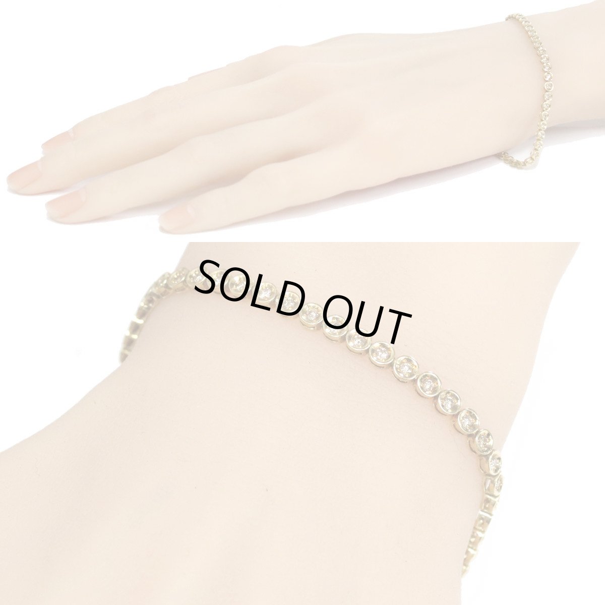 画像8: K18ダイヤモンドテニスブレスレット D1.00 6.8g (8)