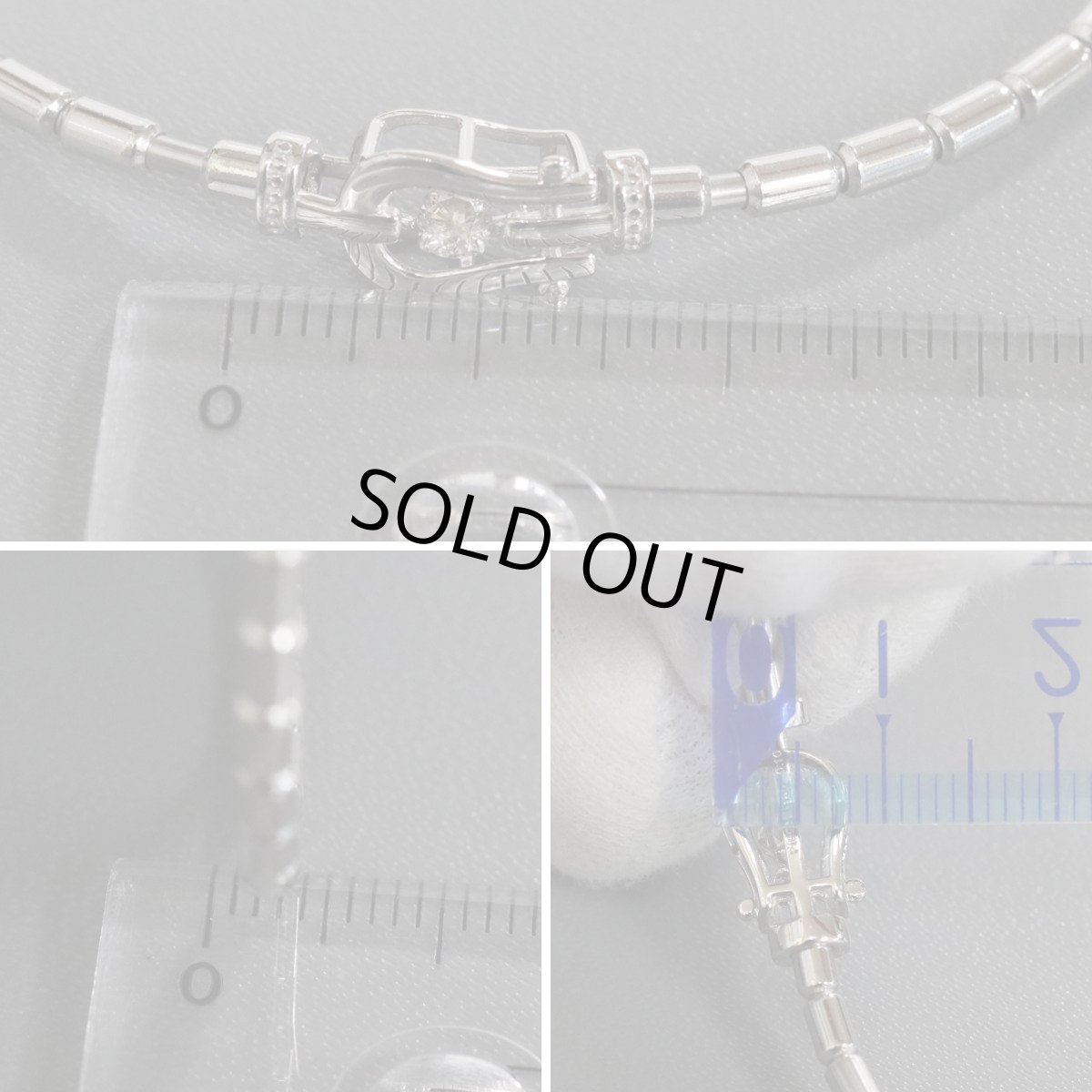 画像9: Pt900/Pt950ダイヤモンドブレスレット D0.10 6.8g スプリング伸縮式 フォーステン風 (9)