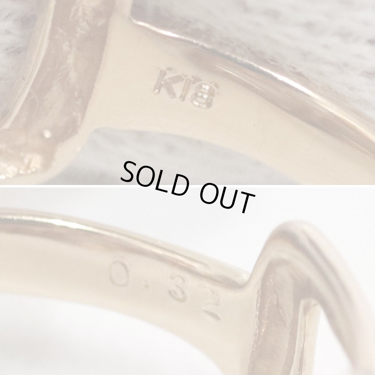 画像7: K18PGダイヤモンドリング D0.32 4.5g #11 幅広デザイン (7)