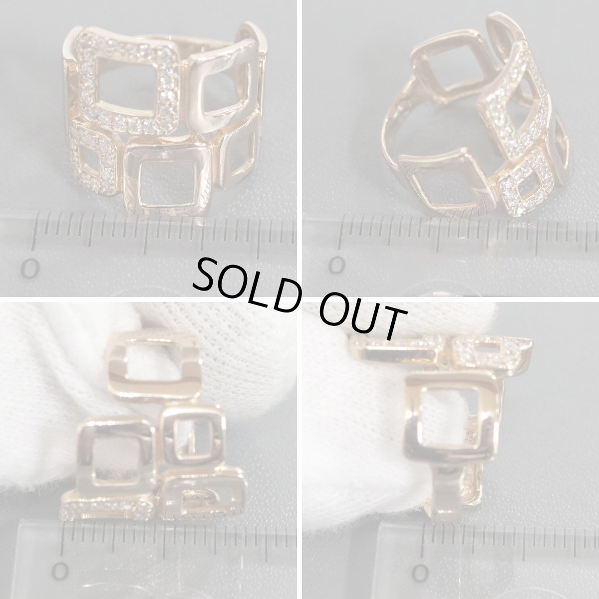 画像9: K18PGダイヤモンドリング D0.32 4.5g #11 幅広デザイン (9)