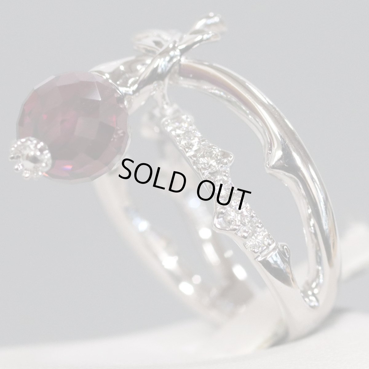 画像3: ミキモト K18WGガーネットパールダイヤモンドリング G5.04 D0.27 9.9g #10 (3)