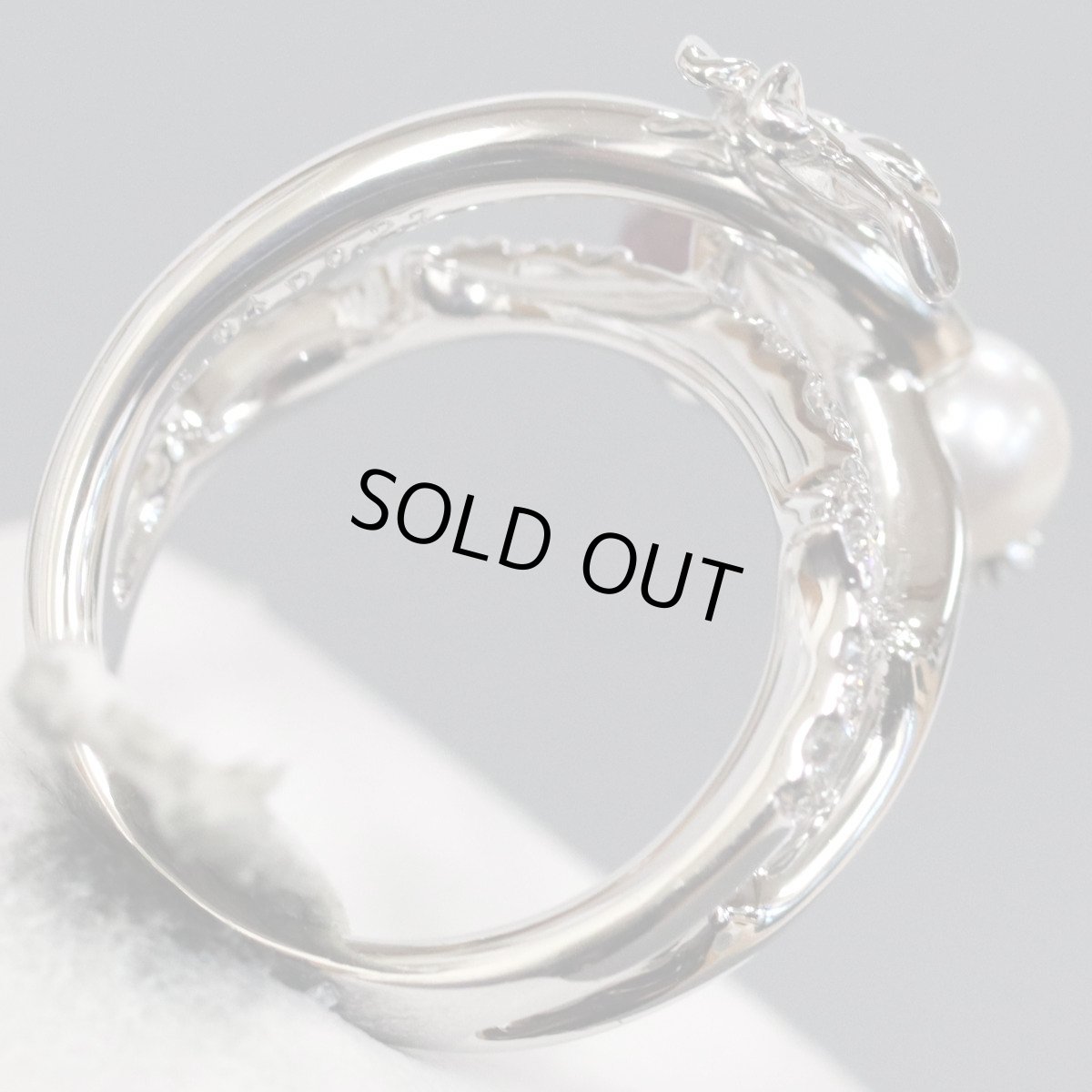 画像5: ミキモト K18WGガーネットパールダイヤモンドリング G5.04 D0.27 9.9g #10 (5)