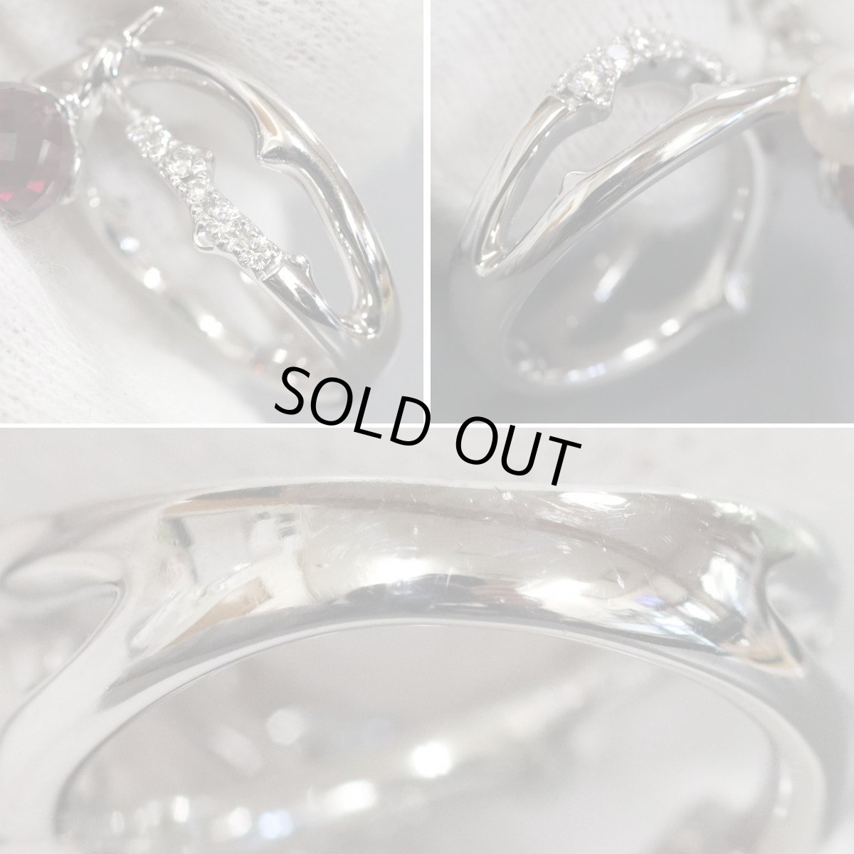 画像6: ミキモト K18WGガーネットパールダイヤモンドリング G5.04 D0.27 9.9g #10 (6)