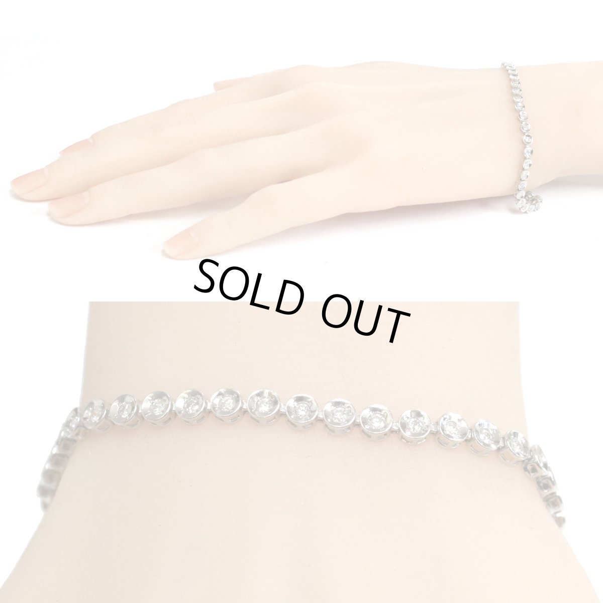 画像9: Pt850ダイヤモンドテニスブレスレット D1.00 8.8g (9)