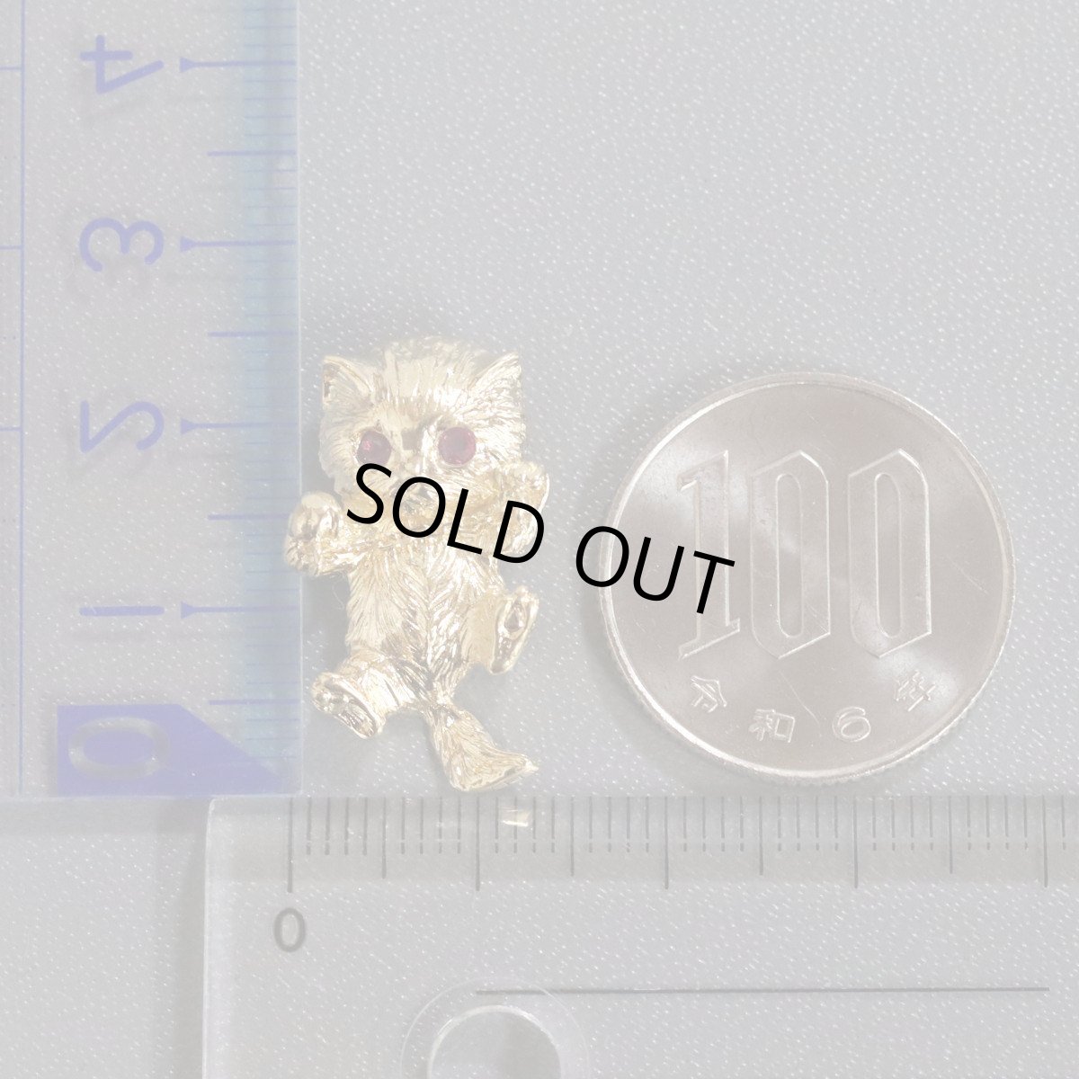 画像10: K18ルビーペンダントトップ 3.8g ネコモチーフ (10)