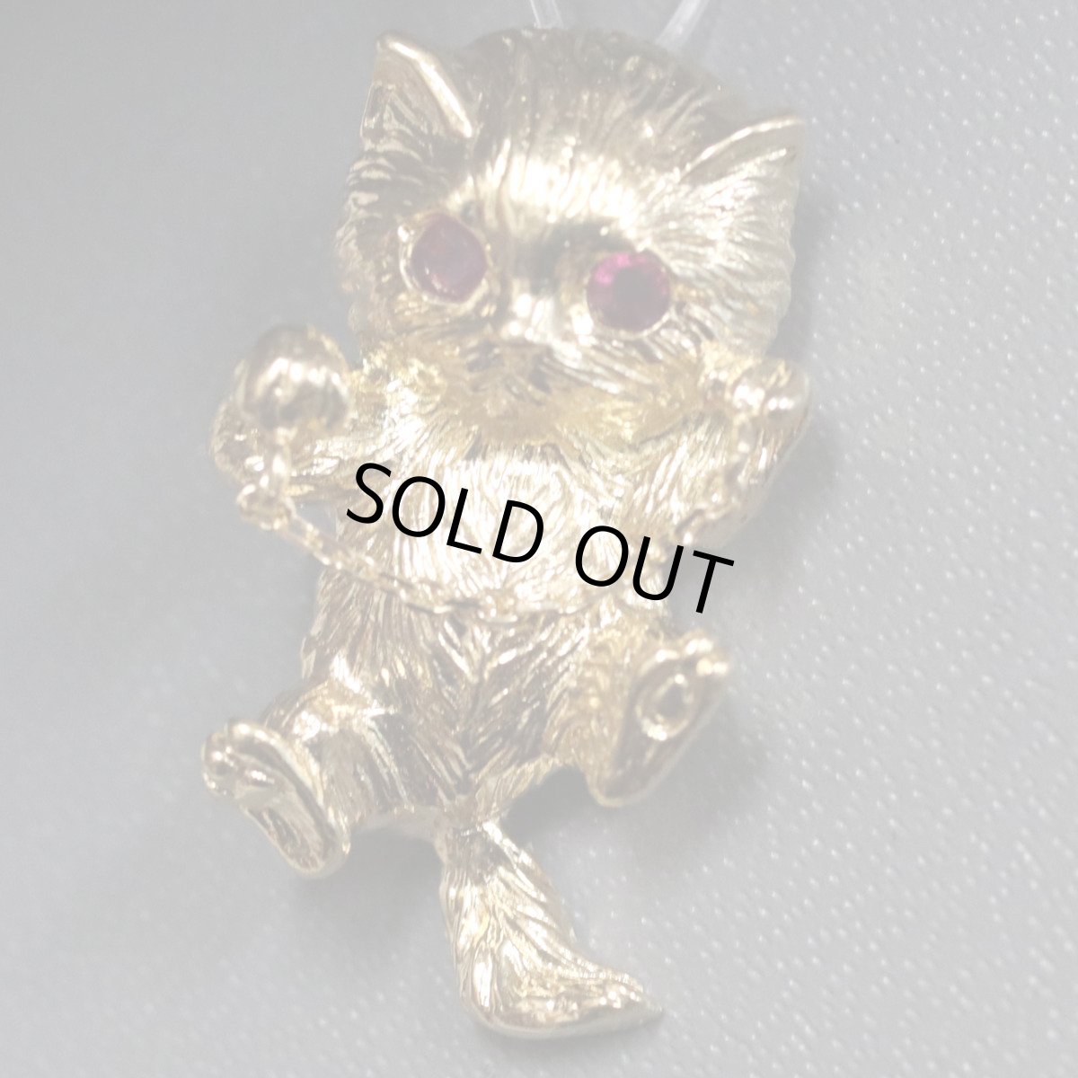 画像2: K18ルビーペンダントトップ 3.8g ネコモチーフ (2)