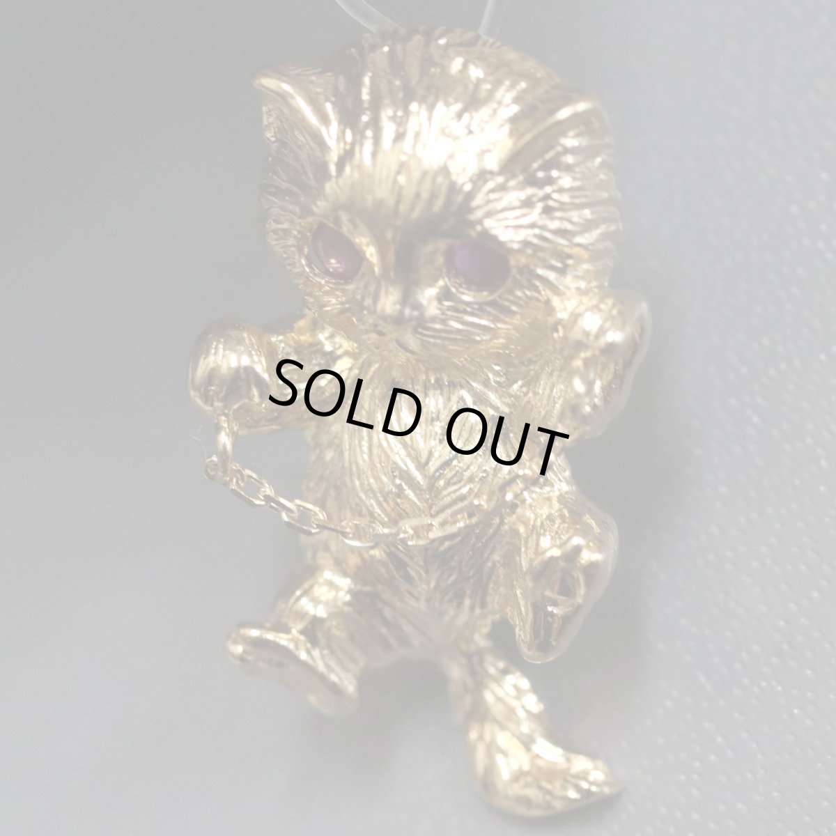 画像3: K18ルビーペンダントトップ 3.8g ネコモチーフ (3)