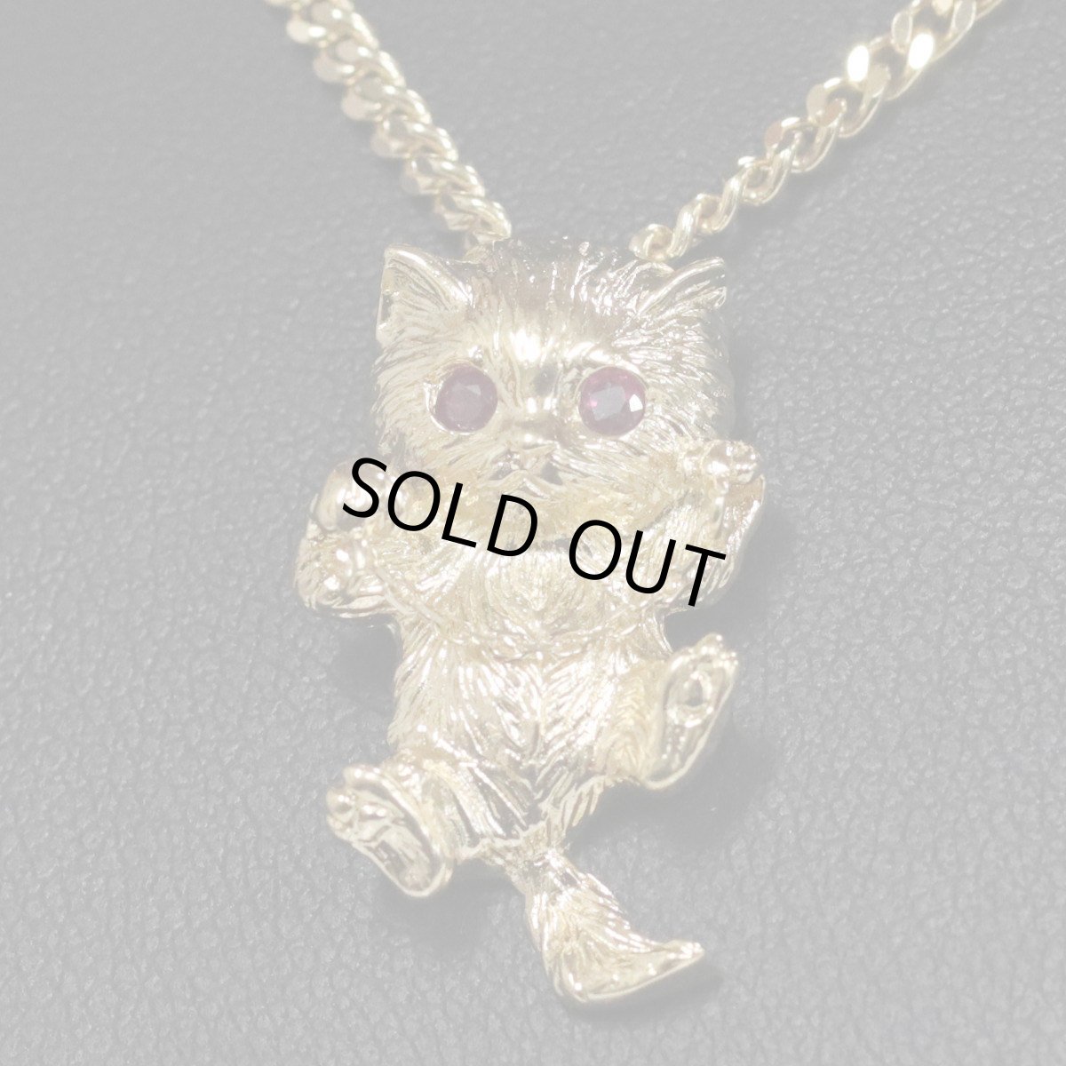 画像9: K18ルビーペンダントトップ 3.8g ネコモチーフ (9)