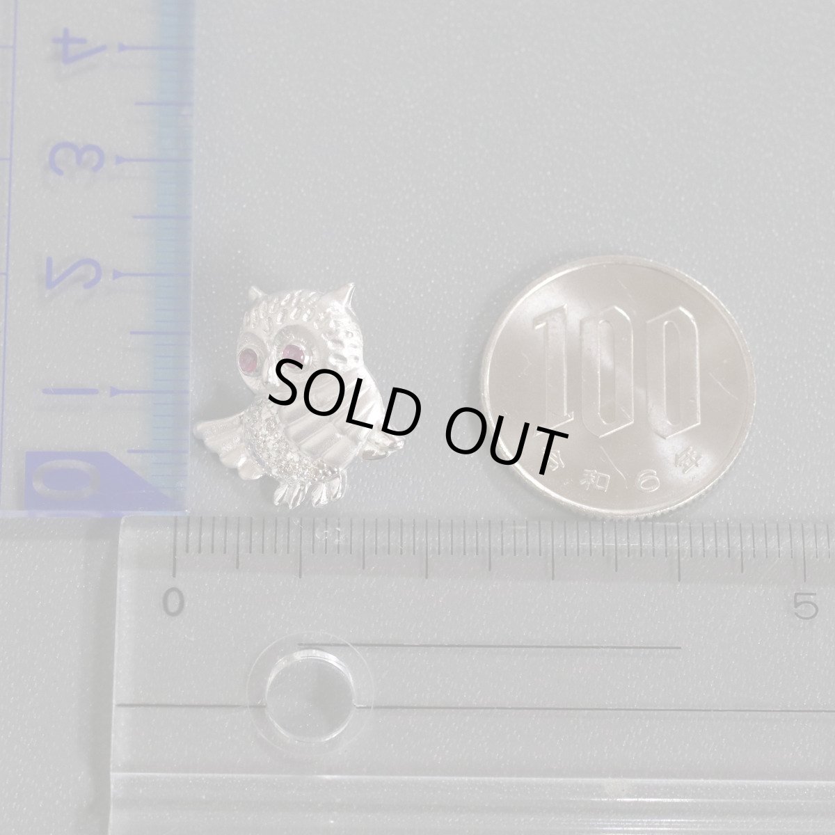 画像9: K18WGルビーダイヤモンドペンダントトップ R0.10 D0.04 3.9g ソーティング (9)