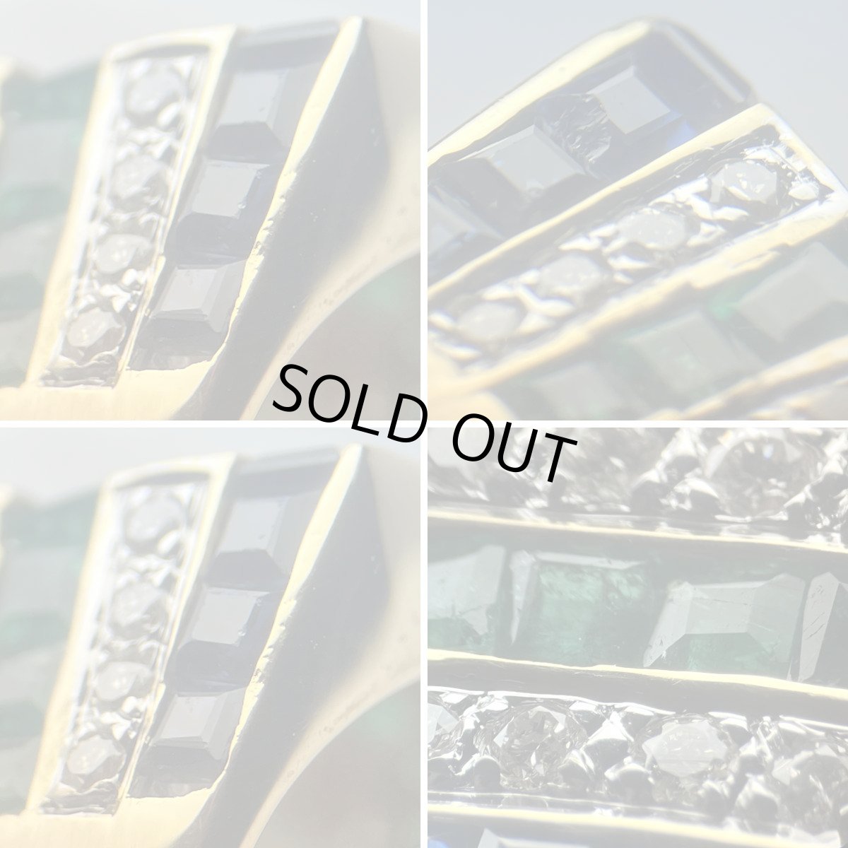 画像5: K18マルチカラーストーンリング サファイア エメラルド ルビー マルチ2.15 D0.30 7.3g #10 (5)