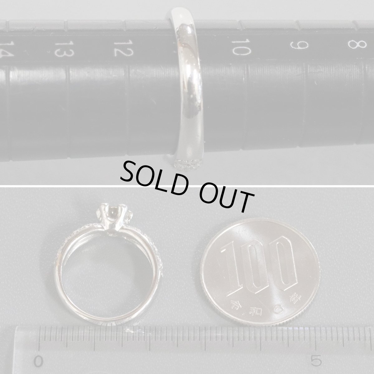 画像7: Pt900ダイヤモンドリング D0.25 D0.05 0.30 6.2g #11 (7)