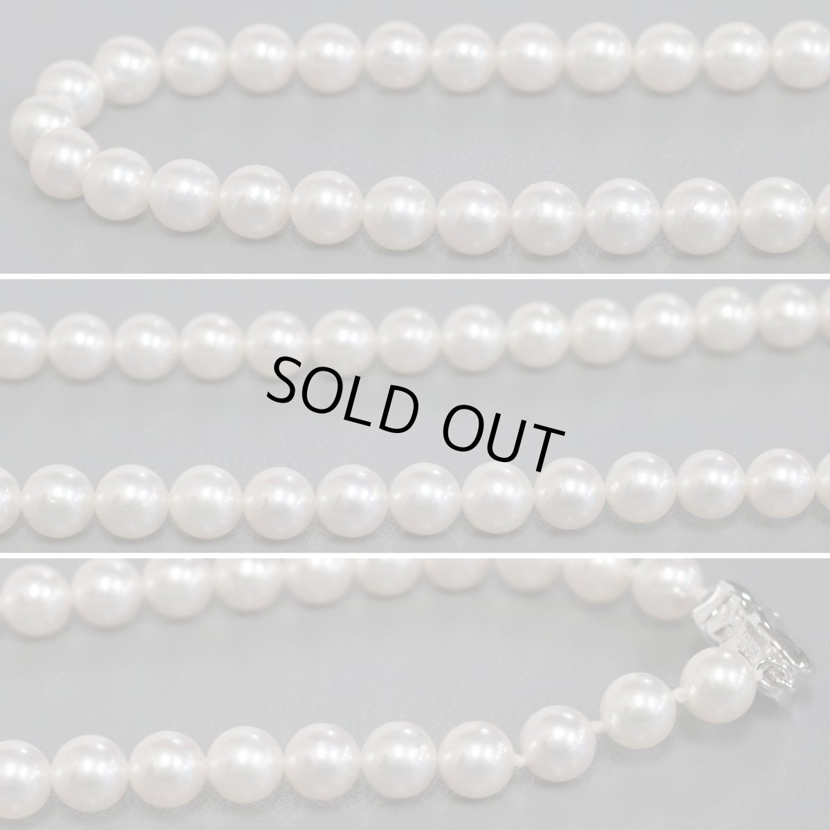 画像4: パールネックレスイヤリングセット シルバー/K18WG金具 7.0-7.4mm 鑑別書 (4)