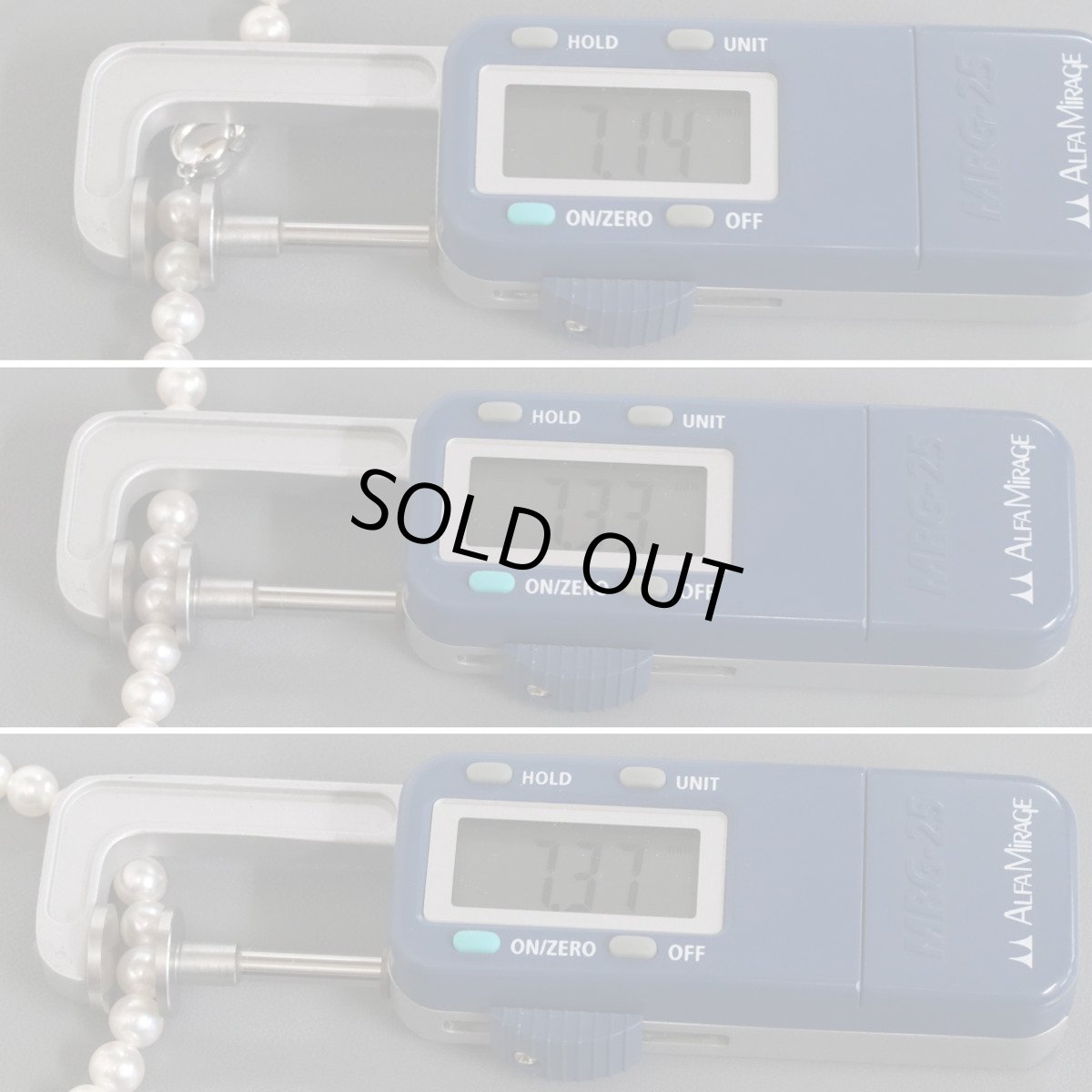 画像7: パールネックレスイヤリングセット シルバー/K18WG金具 7.0-7.4mm 鑑別書 (7)