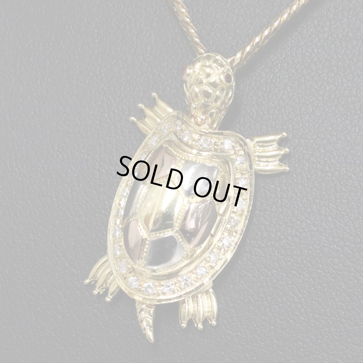 画像10: K24/K18/Pt900ダイヤモンドペンダントトップ 亀モチーフ D0.24 12.9g 観音様 (10)