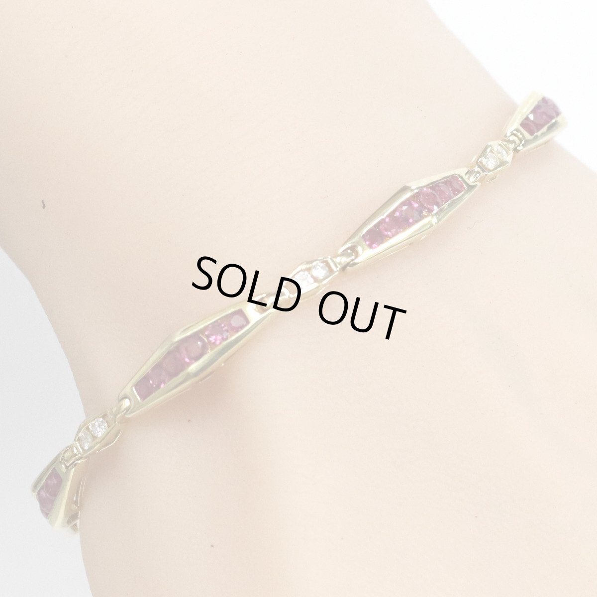 画像10: K18ルビーダイヤモンドブレスレット R2.45 D0.30 12.4g 17.5cm (10)