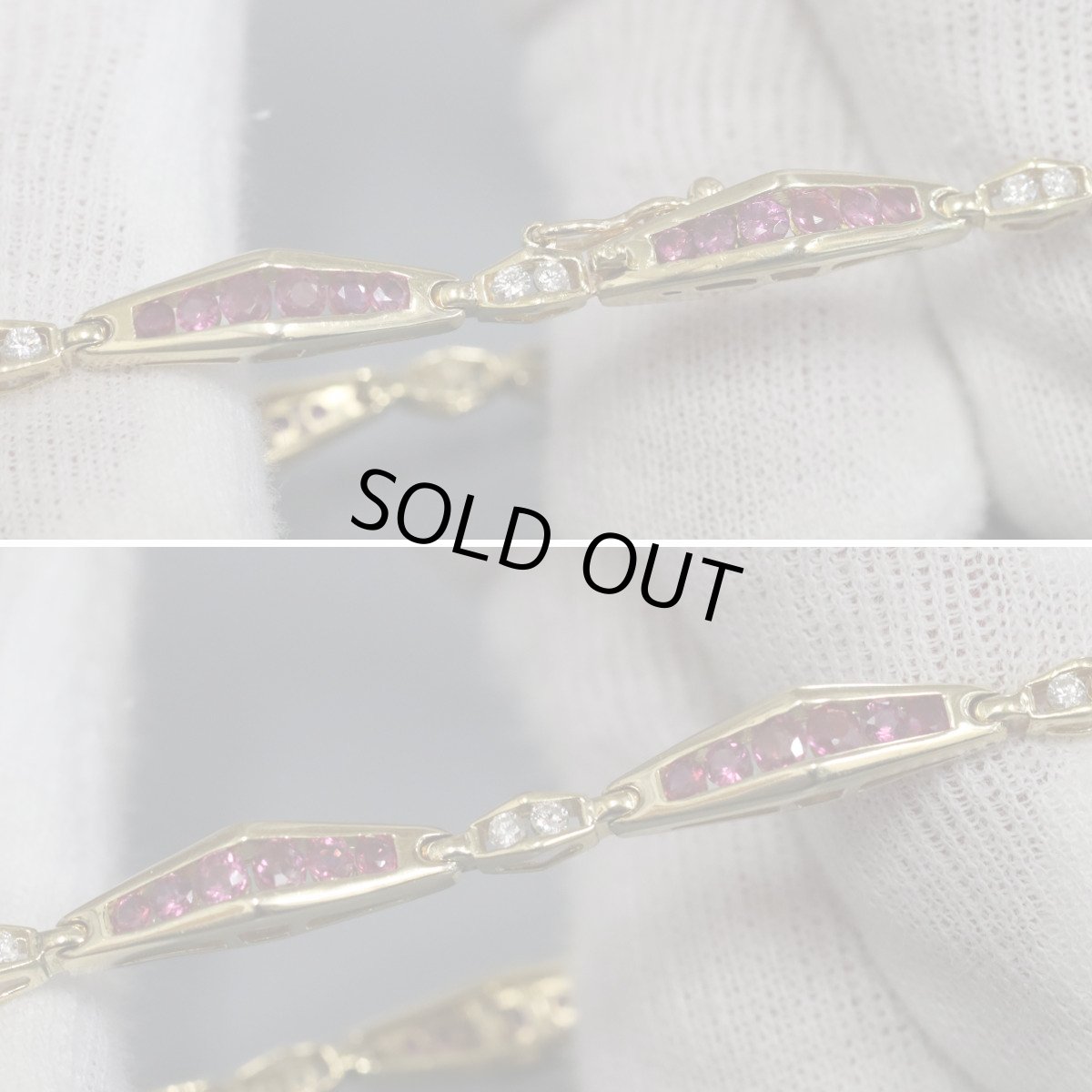 画像3: K18ルビーダイヤモンドブレスレット R2.45 D0.30 12.4g 17.5cm (3)