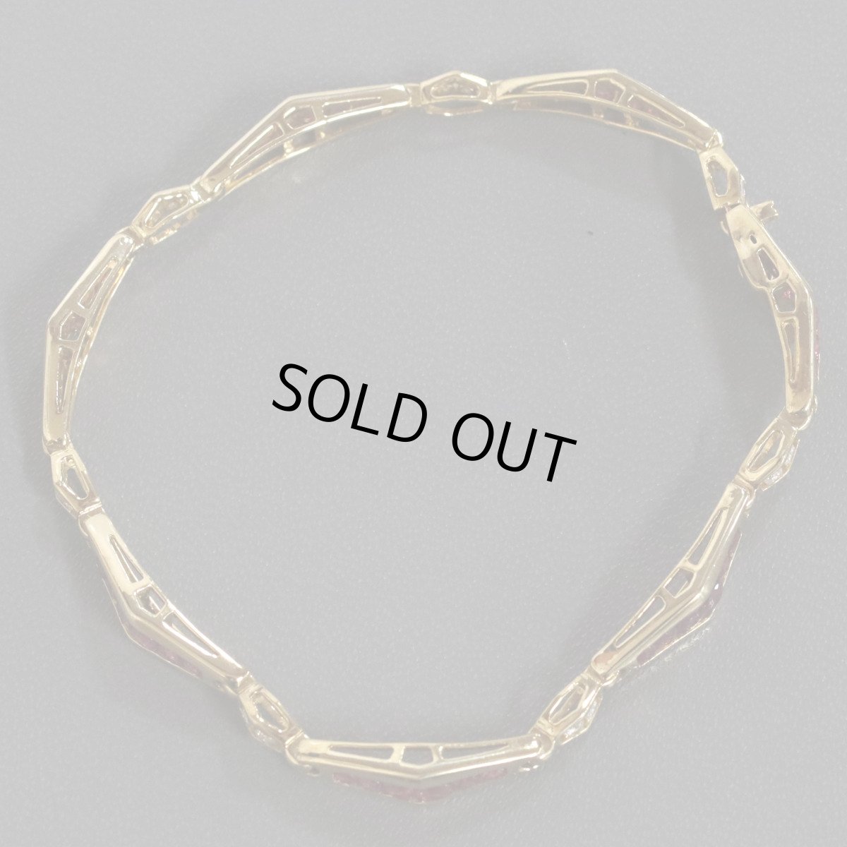 画像4: K18ルビーダイヤモンドブレスレット R2.45 D0.30 12.4g 17.5cm (4)