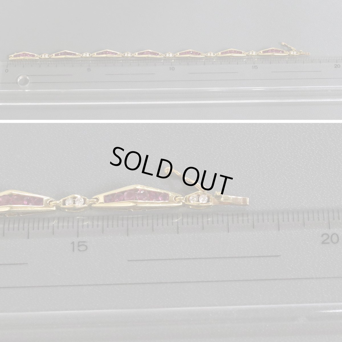 画像8: K18ルビーダイヤモンドブレスレット R2.45 D0.30 12.4g 17.5cm (8)