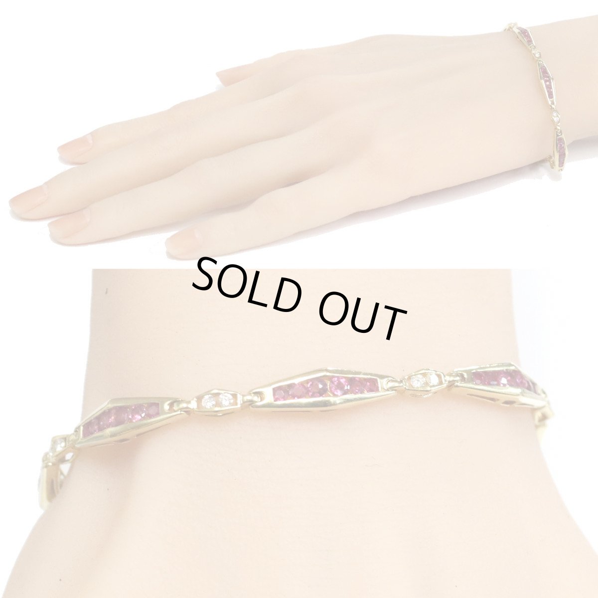 画像9: K18ルビーダイヤモンドブレスレット R2.45 D0.30 12.4g 17.5cm (9)