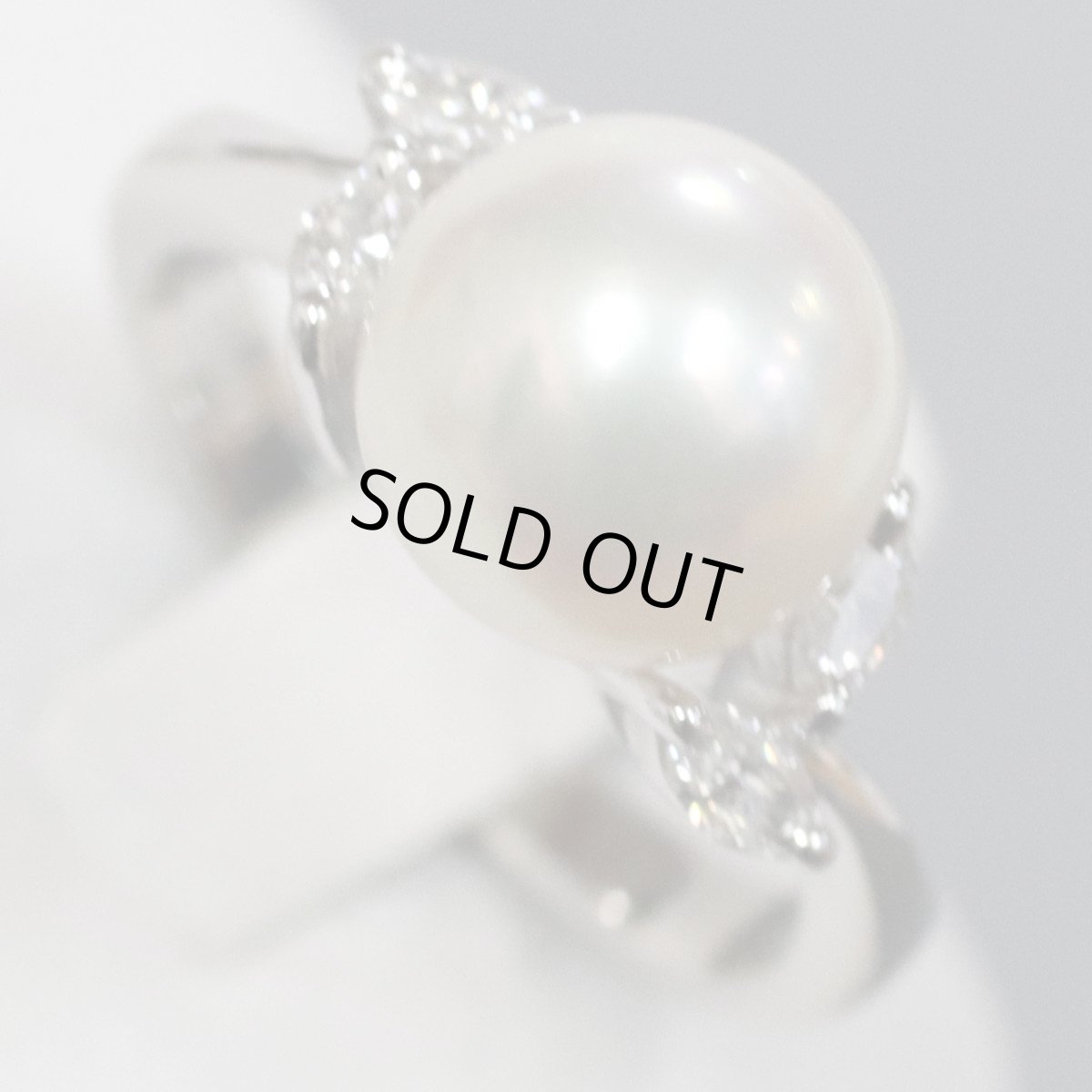 画像3: Pt900パールダイヤモンドリング D0.23 5.3g #10 (3)