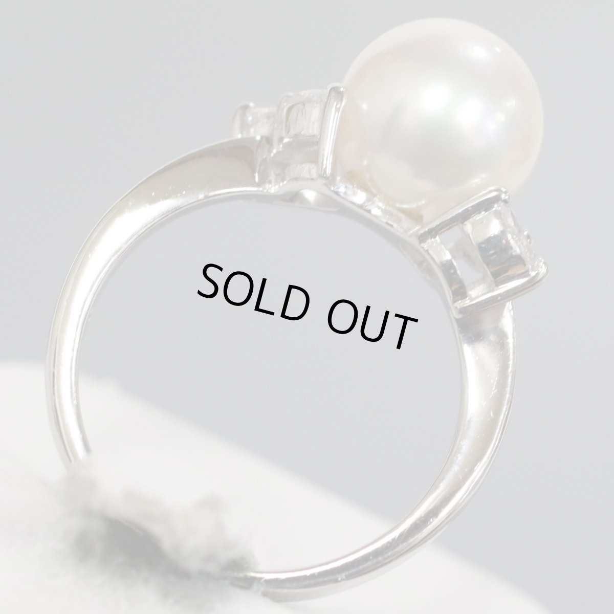 画像5: Pt900パールダイヤモンドリング D0.23 5.3g #10 (5)