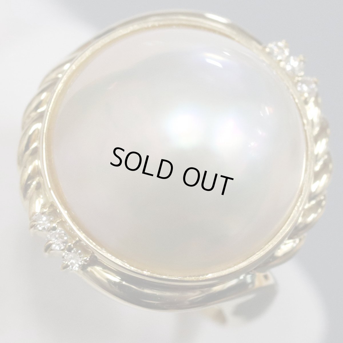 画像3: K18マベパールダイヤモンドリング D0.06 8.2g #16 (3)