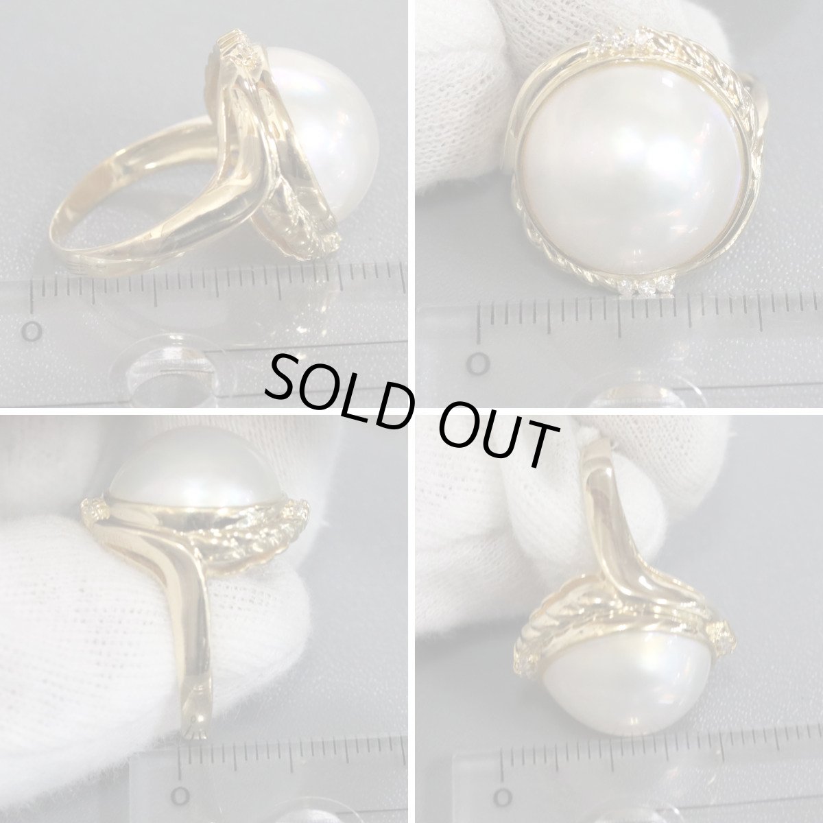 画像9: K18マベパールダイヤモンドリング D0.06 8.2g #16 (9)