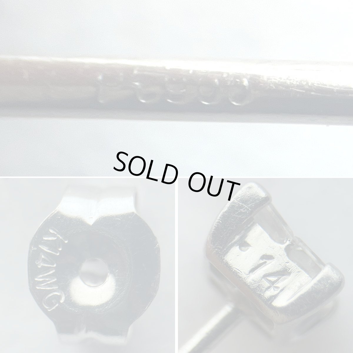 画像8: Pt900/K14WGダイヤモンドピアス D0.14×2 0.9g (8)
