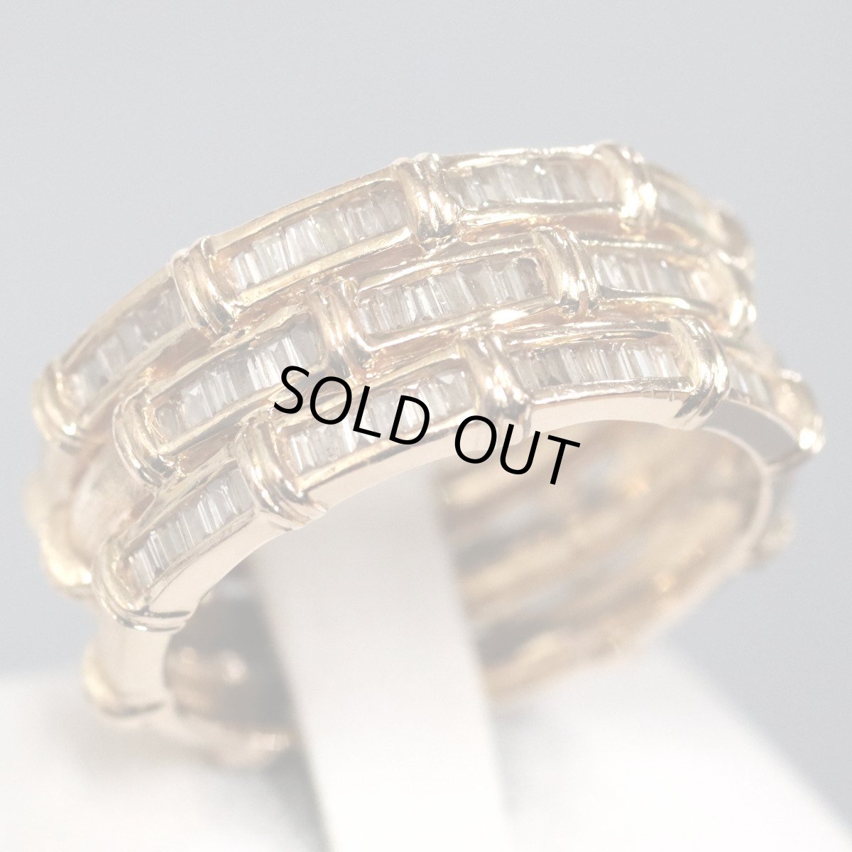 画像1: K18ダイヤモンドリング D0.50 6.8g #17 ピンクゴールド (1)