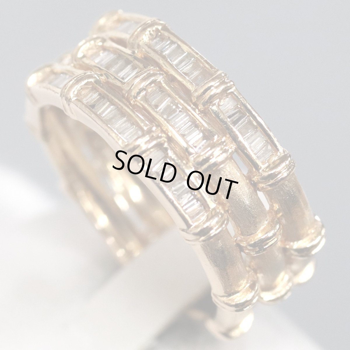 画像2: K18ダイヤモンドリング D0.50 6.8g #17 ピンクゴールド (2)