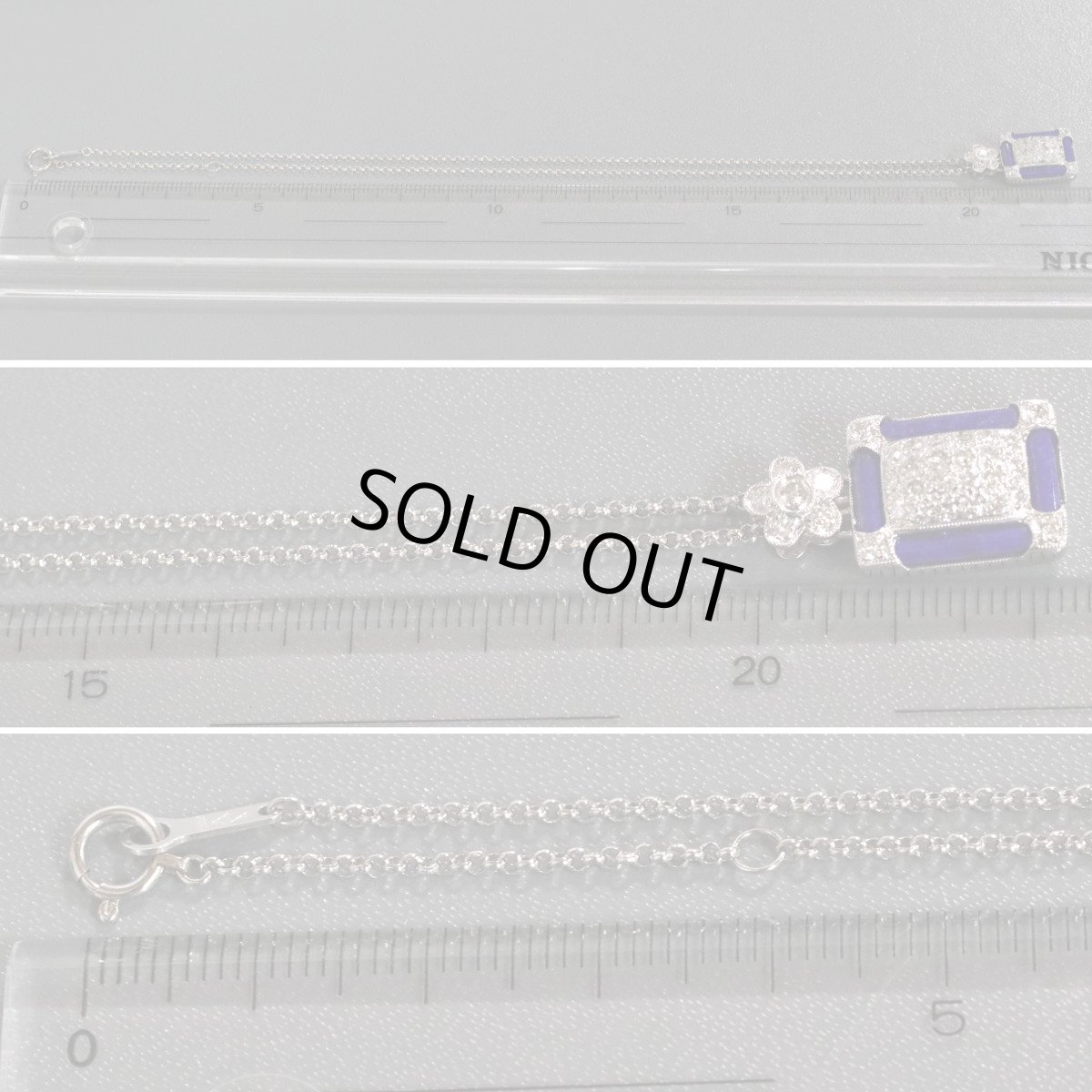 画像8: Pt900/850ラピスラズリダイヤモンドペンダント D1.62 11.9g (8)