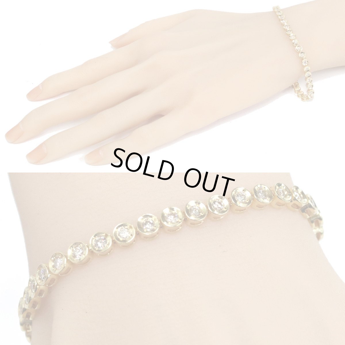 画像8: K18ダイヤモンドテニスブレスレット D2.00 10.3g (8)