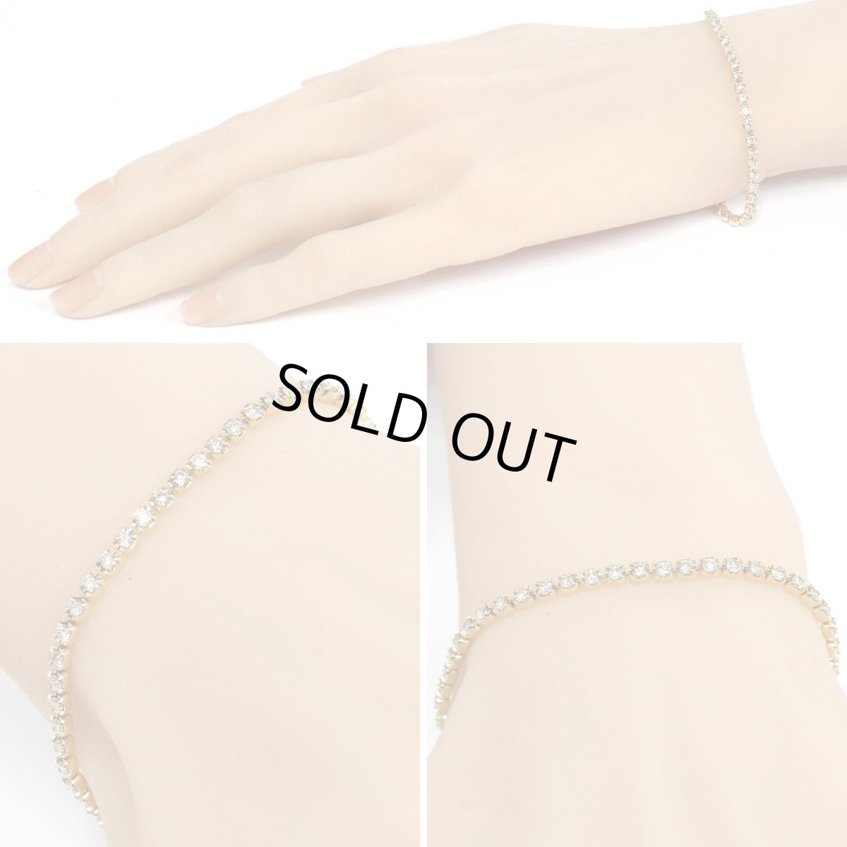 画像10: K18ダイヤモンドテニスブレスレット D2.00 8.1g (10)