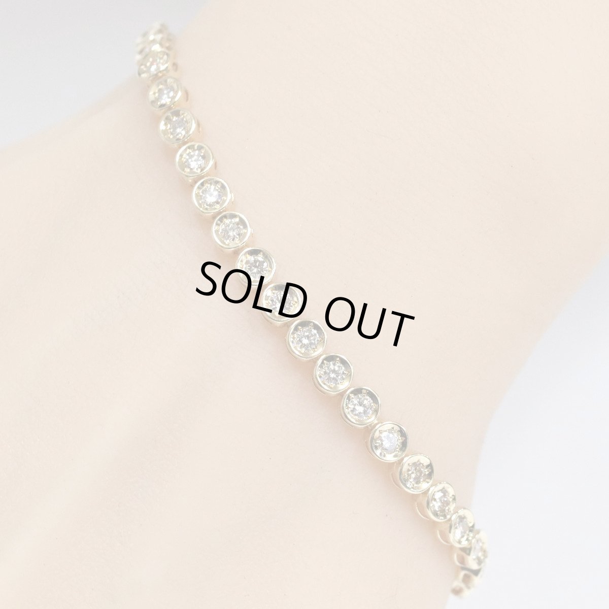 画像10: K18ダイヤモンドテニスブレスレット D2.00 10.2g (10)