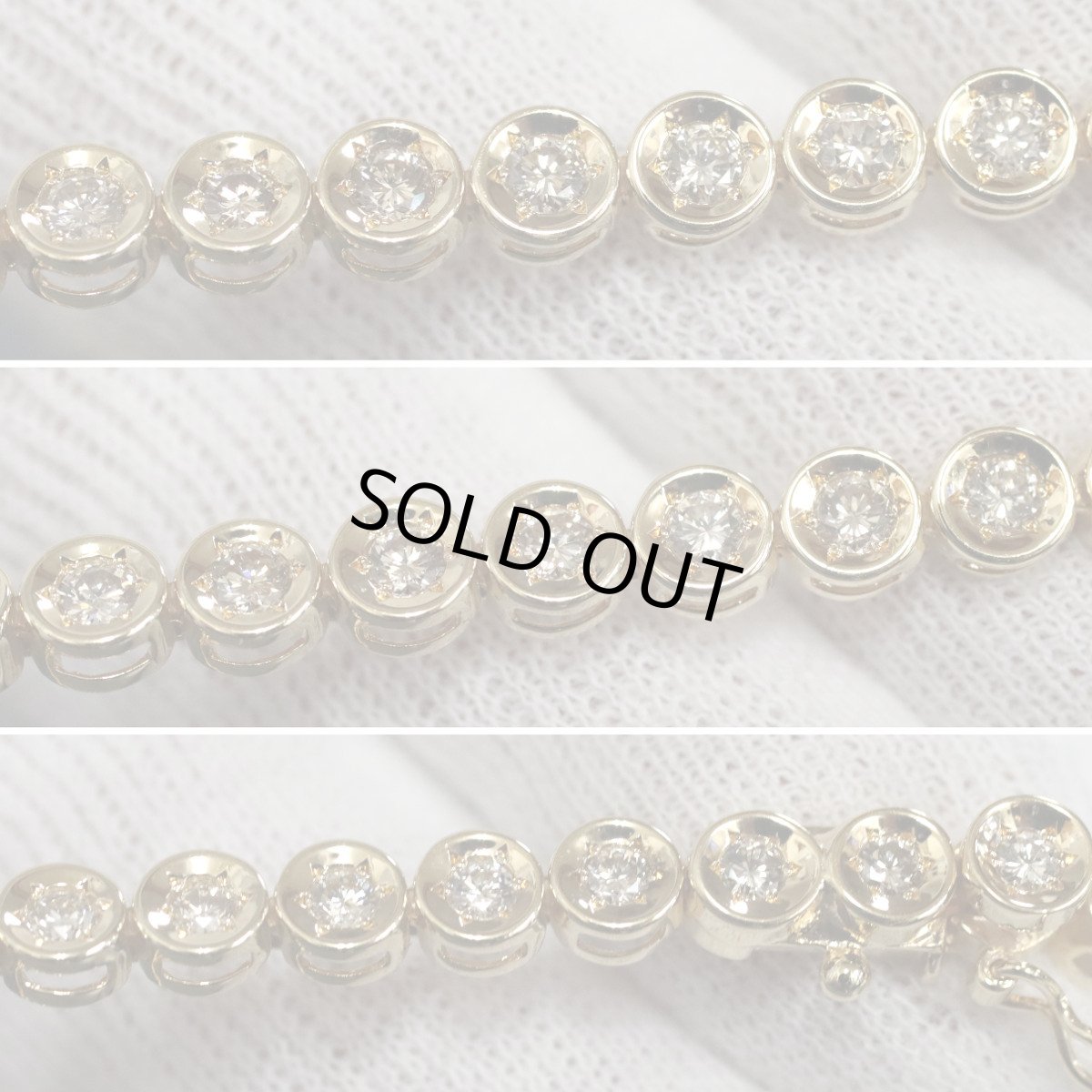 画像2: K18ダイヤモンドテニスブレスレット D2.00 10.2g (2)