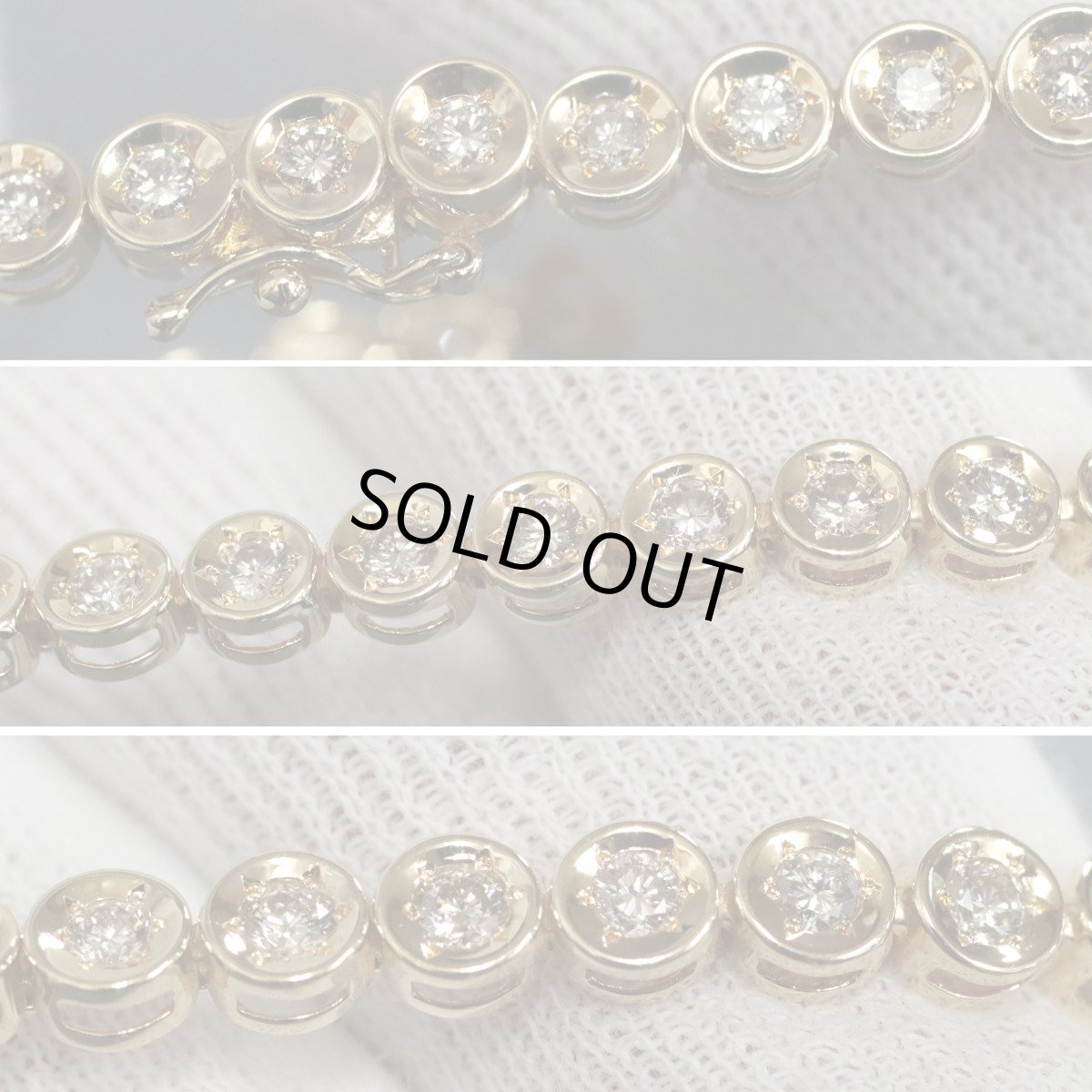 画像3: K18ダイヤモンドテニスブレスレット D2.00 10.2g (3)