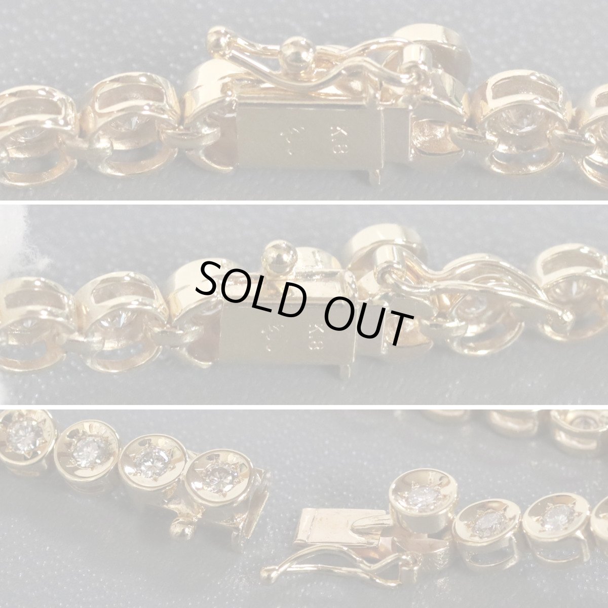 画像5: K18ダイヤモンドテニスブレスレット D2.00 10.2g (5)