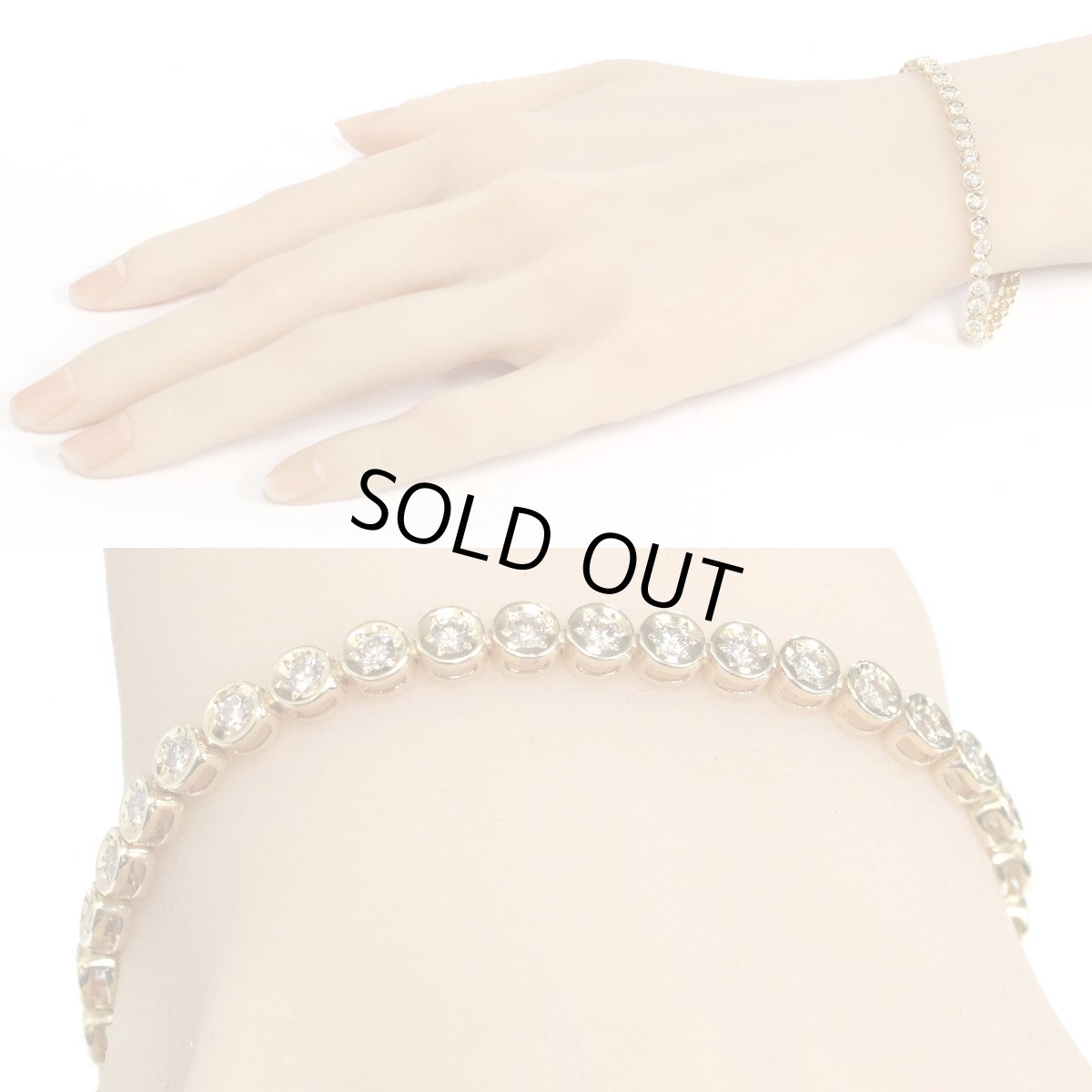 画像9: K18ダイヤモンドテニスブレスレット D2.00 10.2g (9)