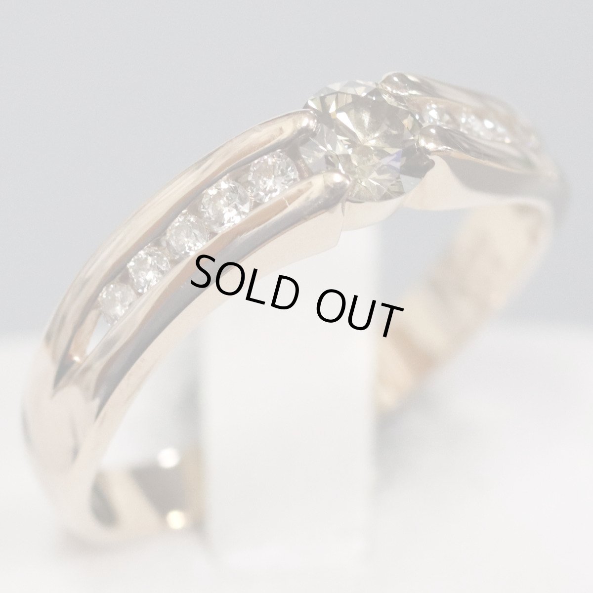 画像1: K18PGダイヤモンドリング D0.36 D0.17 4.0g #18 (1)