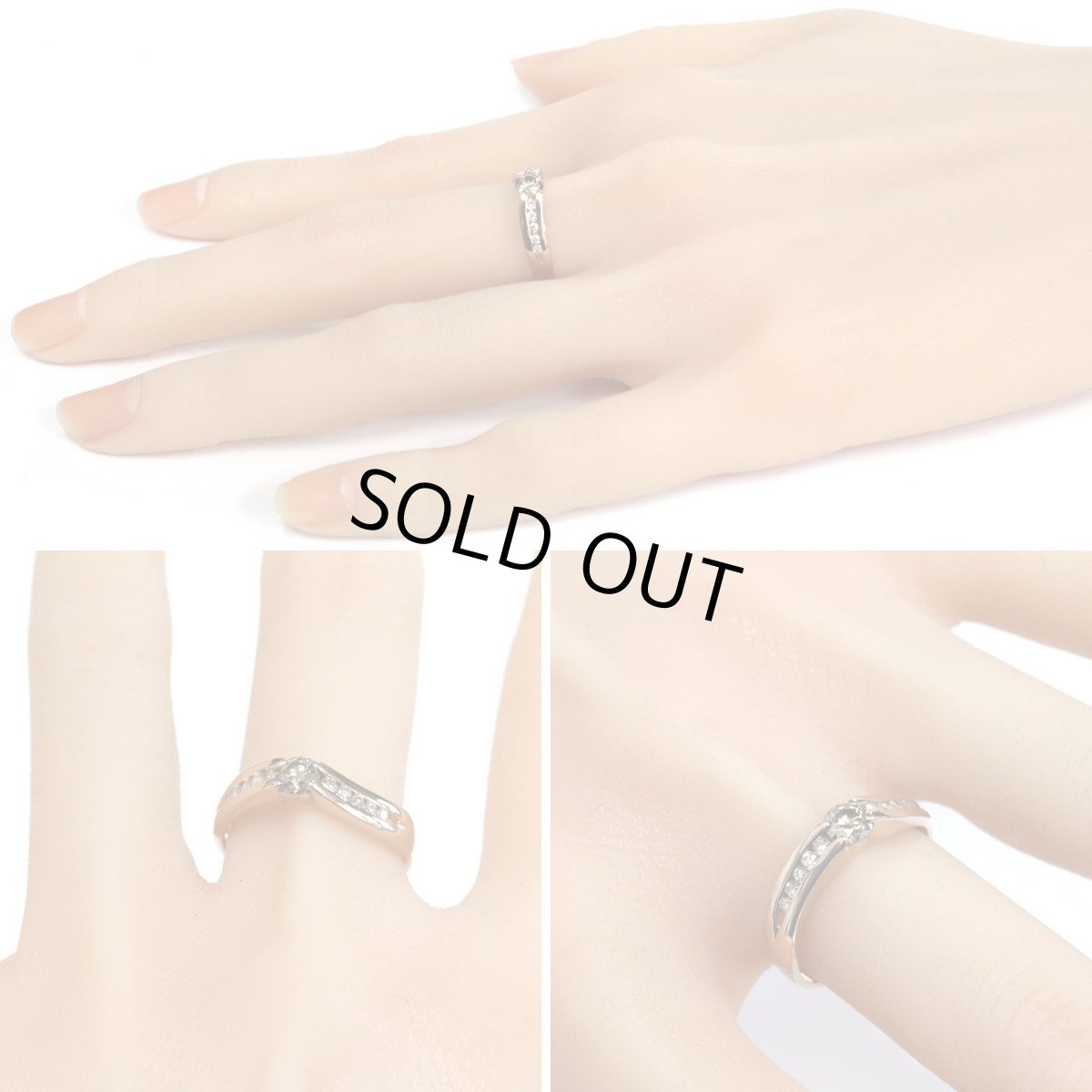 画像10: K18PGダイヤモンドリング D0.36 D0.17 4.0g #18 (10)