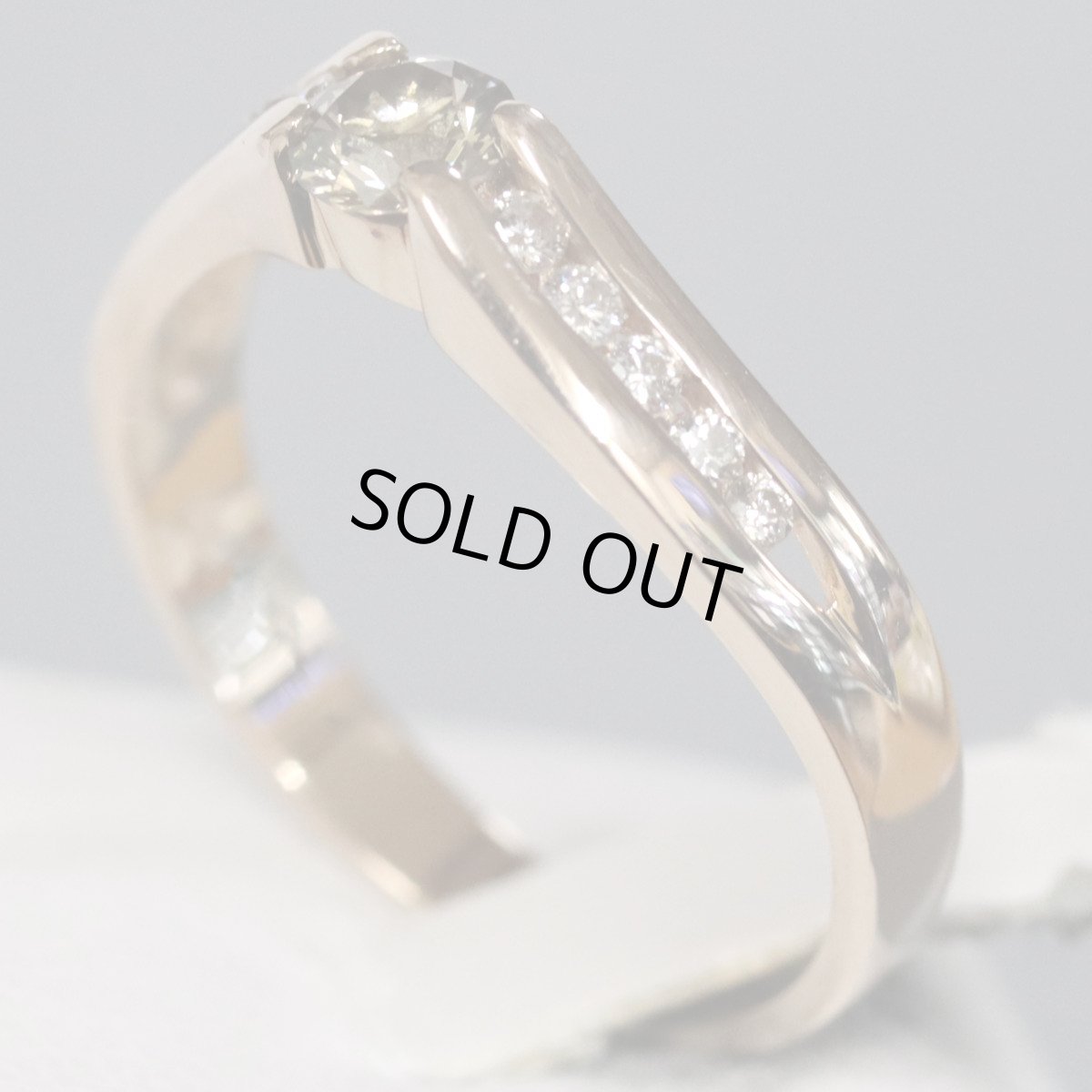 画像2: K18PGダイヤモンドリング D0.36 D0.17 4.0g #18 (2)