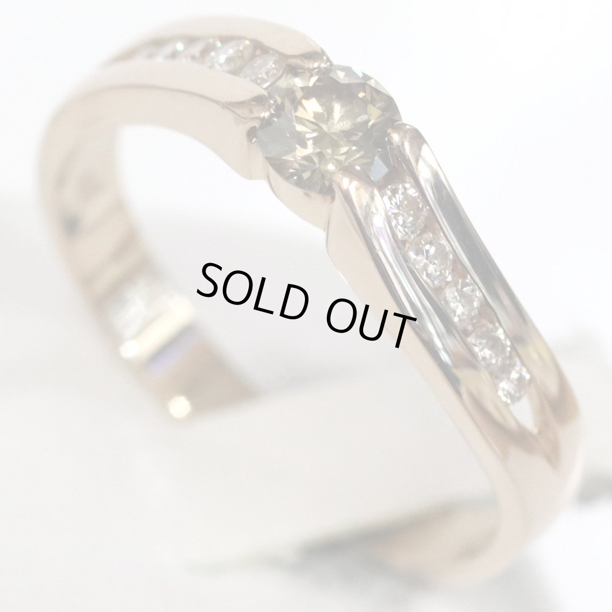 画像4: K18PGダイヤモンドリング D0.36 D0.17 4.0g #18 (4)