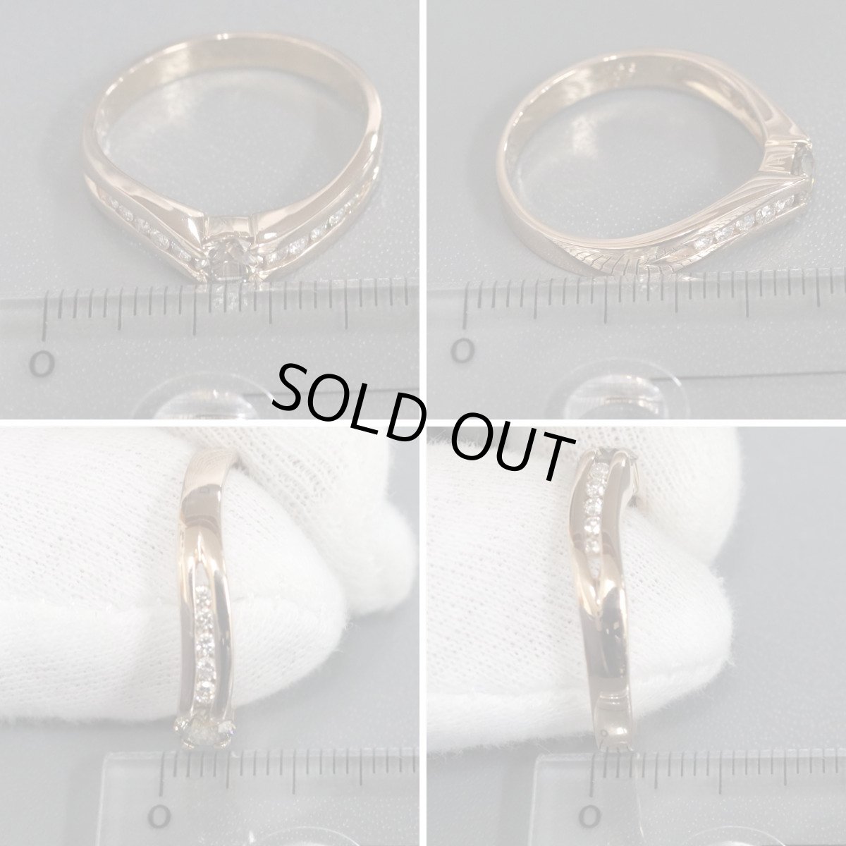 画像9: K18PGダイヤモンドリング D0.36 D0.17 4.0g #18 (9)