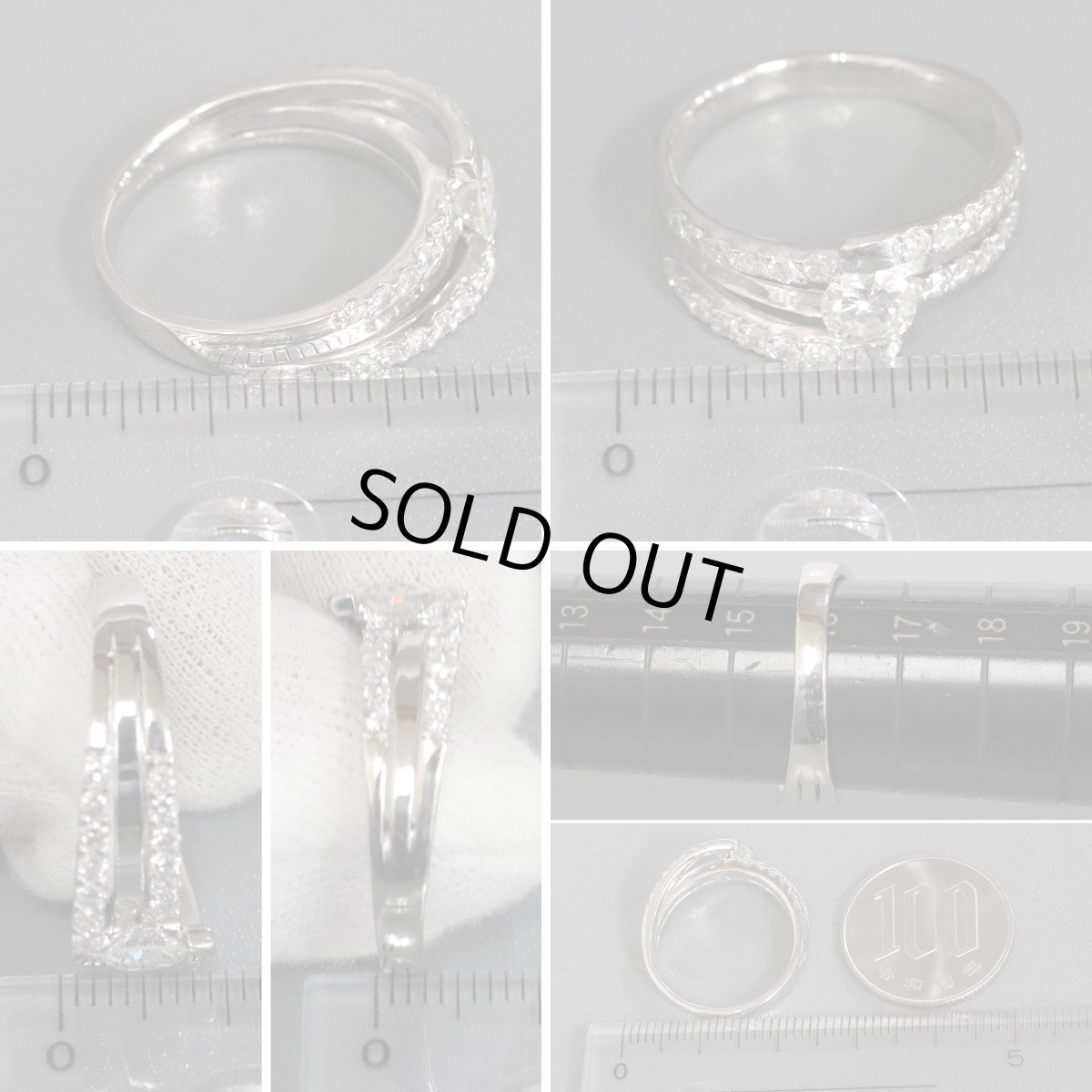 画像9: Pt900ダイヤモンドリング D0.51 D.057 7.3g #16 (9)