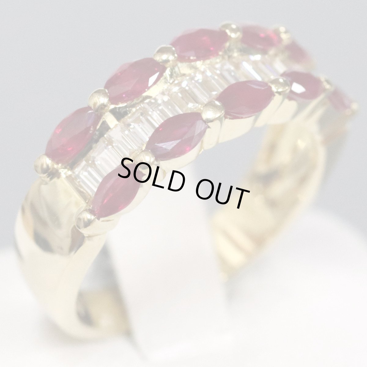 画像1: K18ルビーダイヤモンドリング R1.02 D0.47 5.1g #12 (1)