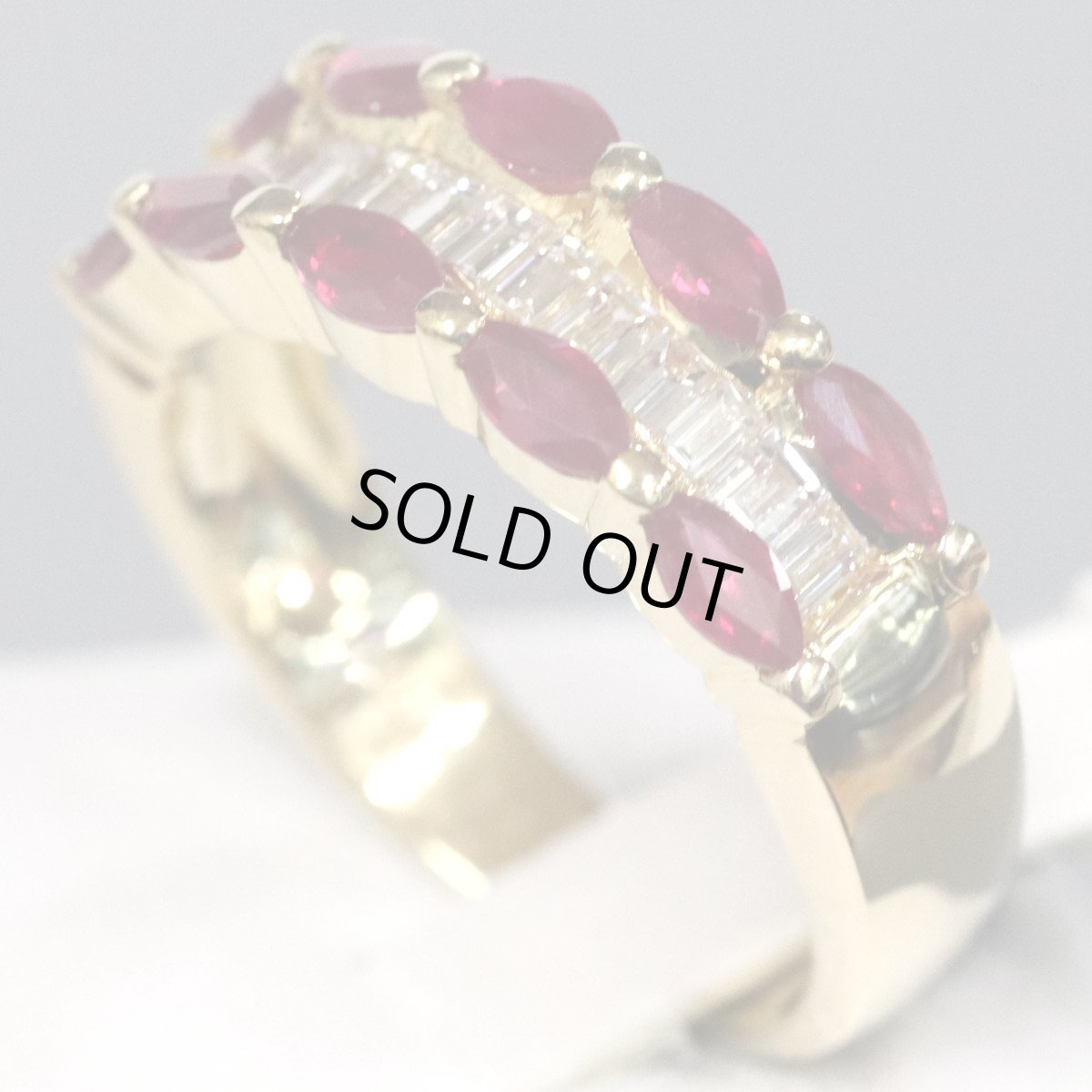 画像2: K18ルビーダイヤモンドリング R1.02 D0.47 5.1g #12 (2)