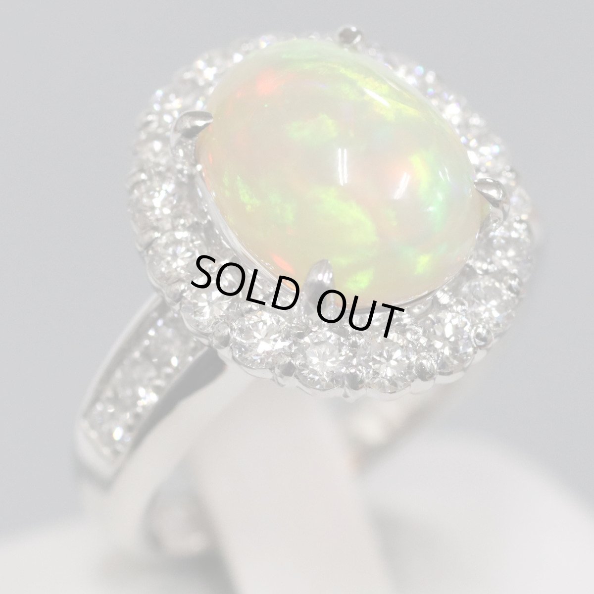 画像1: Pt900オパールダイヤモンドリング O2.60 D0.88 7.0g #12 (1)